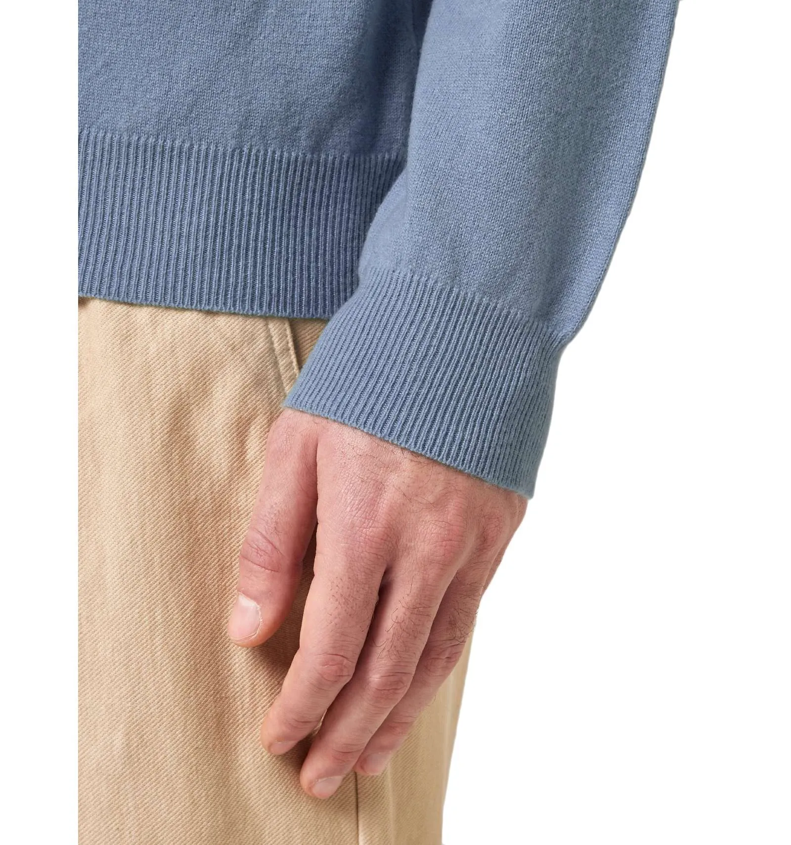 ALPHA uomo maglia girocollo cashmere blu ghiaccio AU-3300C 1147 ICE