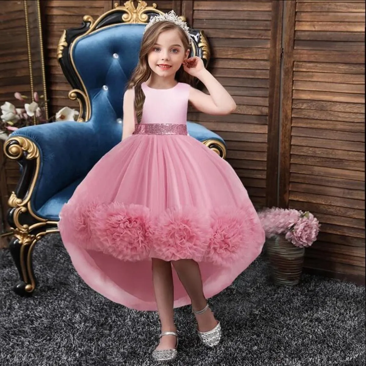 Baby Girl Tutu Abito da festa Abiti da bambina di fiori per matrimonio 1 2 3 4 5 anni Compleanno Abbigliamento per bambini Princ