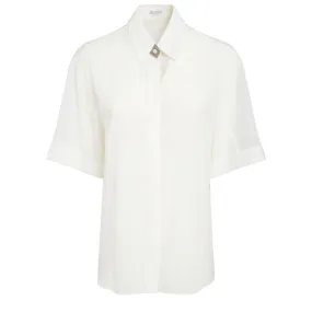 BRUNELLO CUCINELLI  Camicia in seta bianca