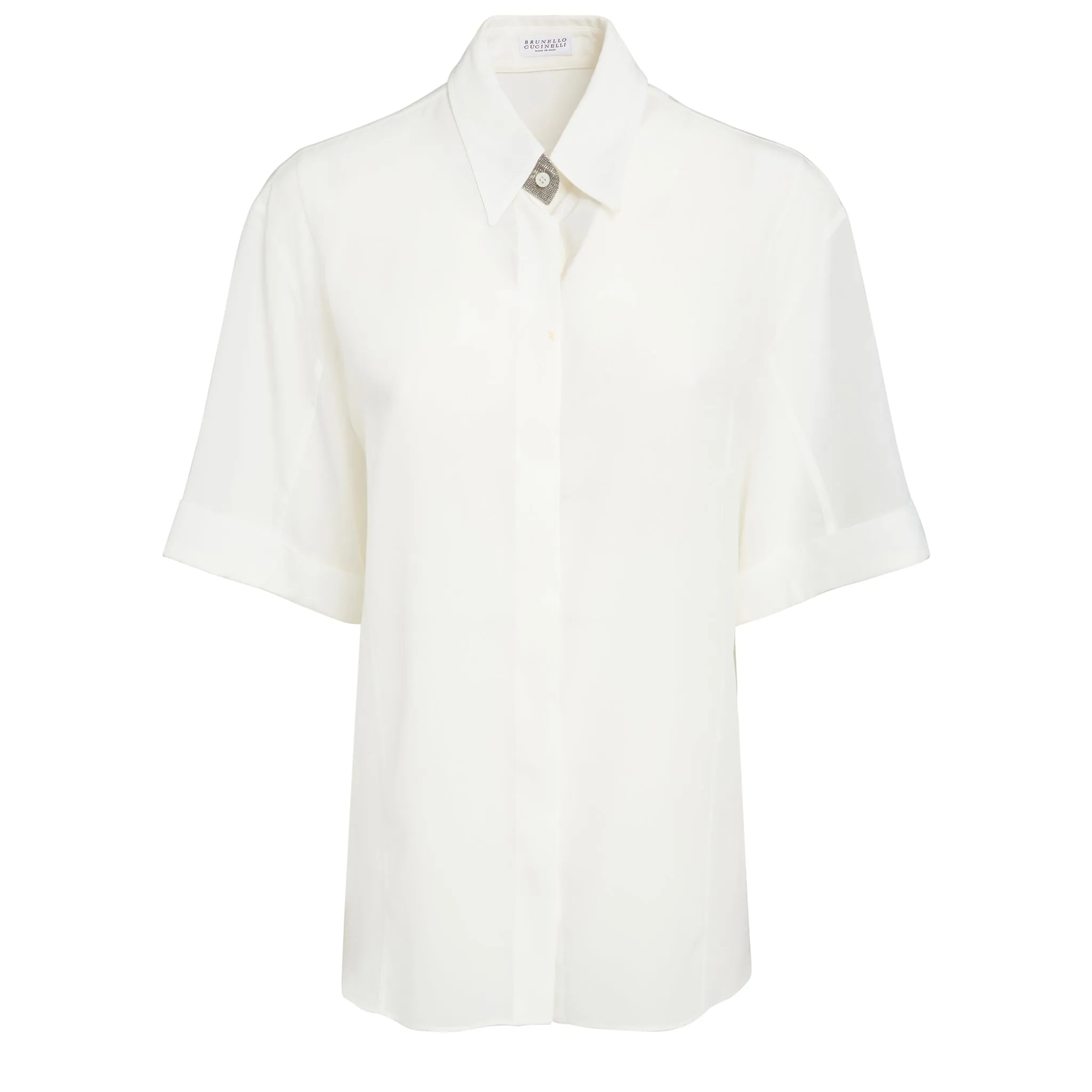 BRUNELLO CUCINELLI  Camicia in seta bianca