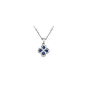 Ciondolo fantasia in oro bianco 18k con diamanti e zaffiri SG62447