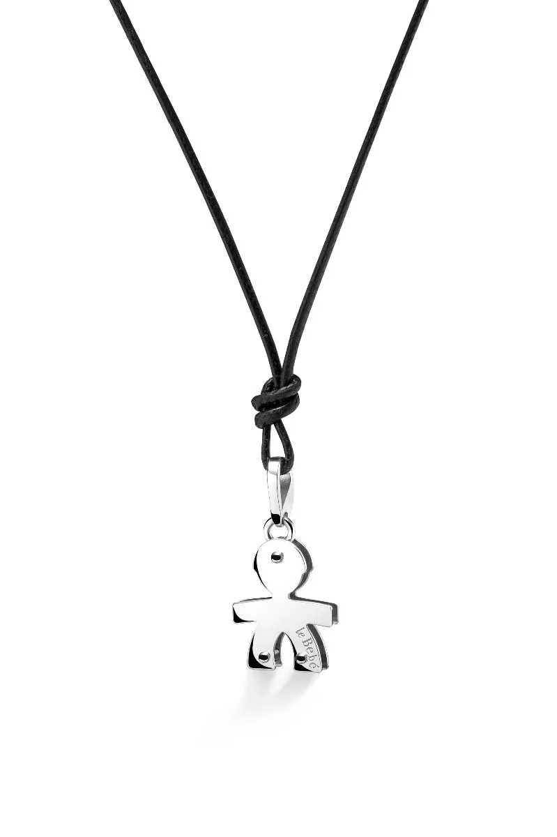 Ciondolo Le Bebè Bimbo Oro Bianco e Diamanti - LBB061