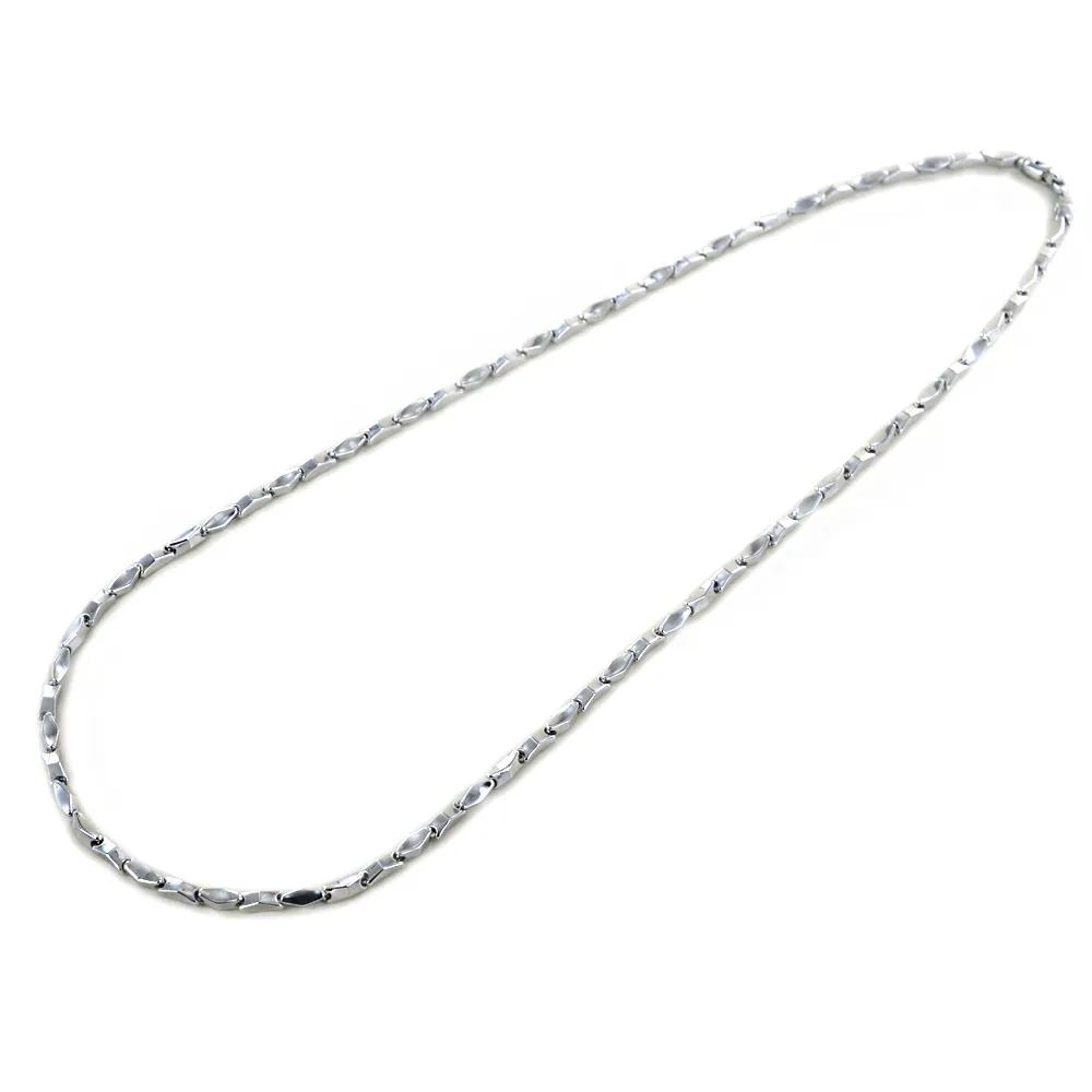 Collana da Uomo sfaccettata in oro Bianco 50 cm