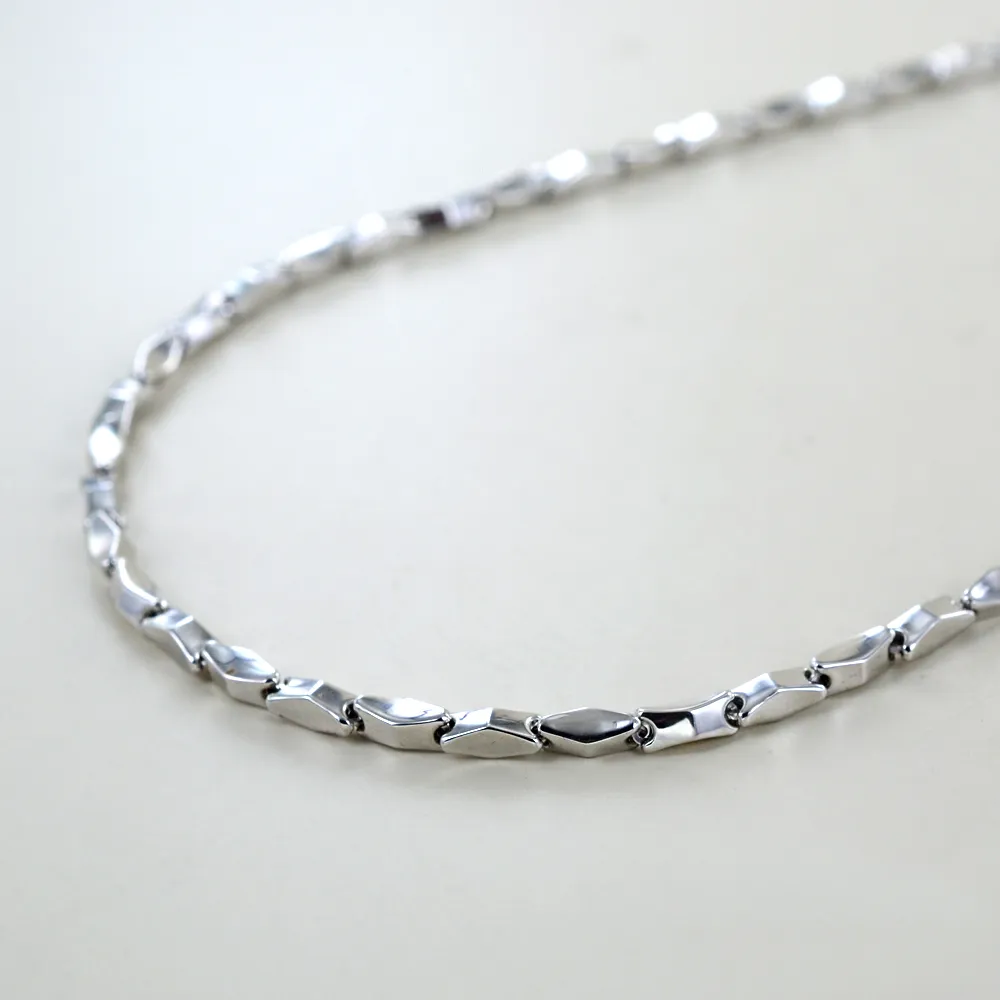 Collana da Uomo sfaccettata in oro Bianco 50 cm