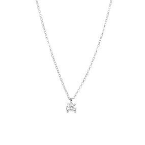 Collana punto luce in oro bianco con diamante ct. 0,28