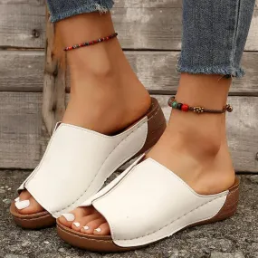 Comodi sandali con zeppa da donna Pantofole casual con plateau open toe Donna 2024 Estate antiscivolo Scivoli da spiaggia Infrad