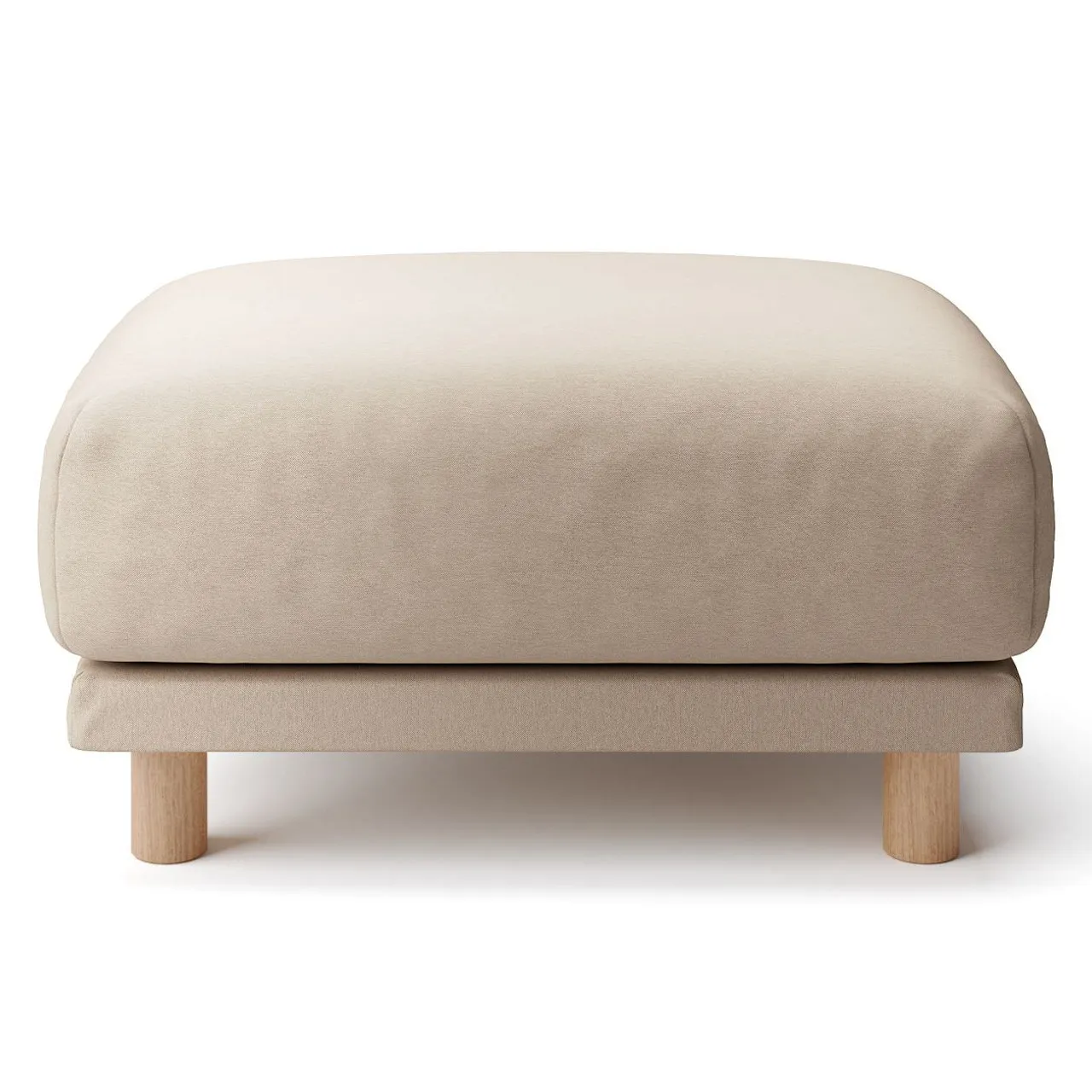 Cover per pouf beige in cotone con rivestimento in uretano
