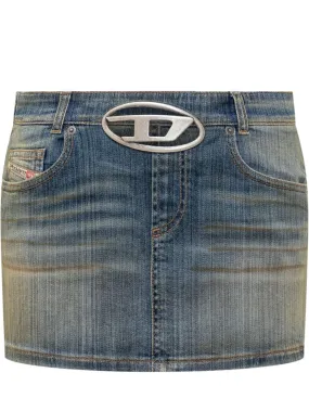 DIESEL Minigonna in Jeans con Logo  