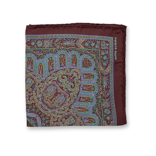 Fazzoletto da taschino Paisley marrone - lilla