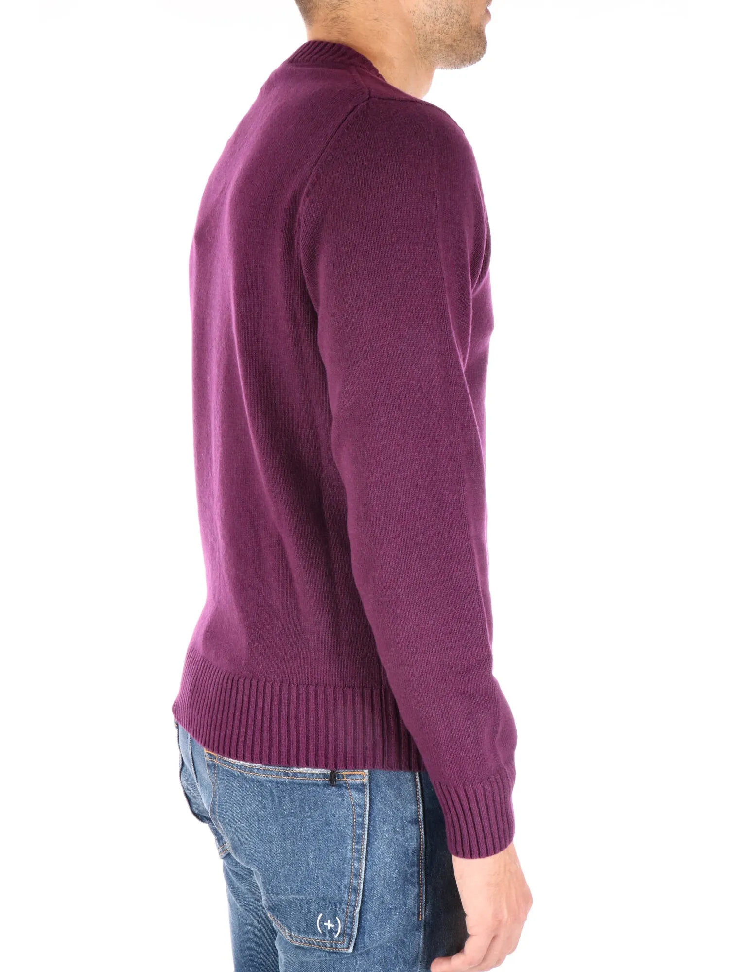 K-way uomo maglia viola misto lana