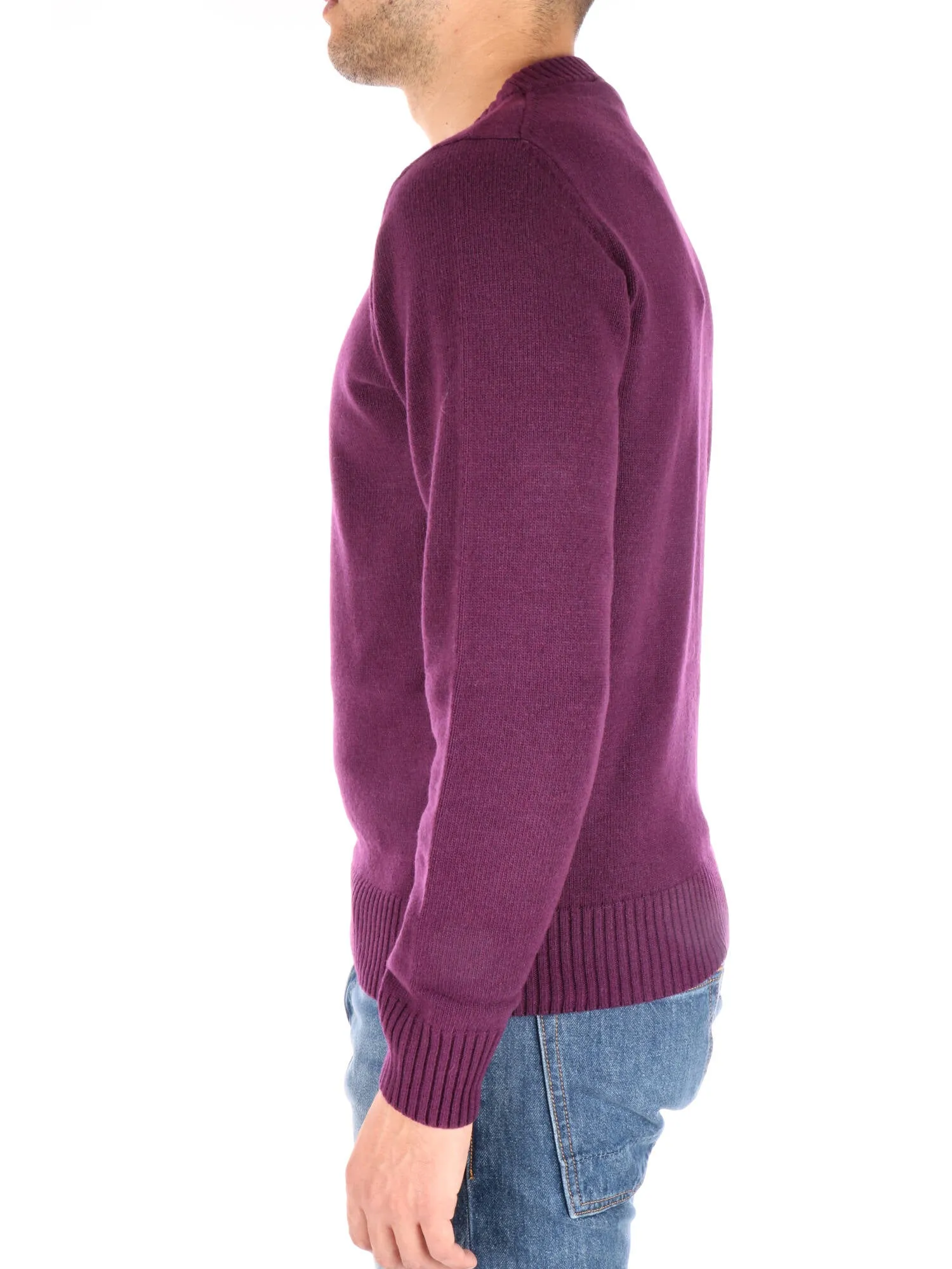 K-way uomo maglia viola misto lana