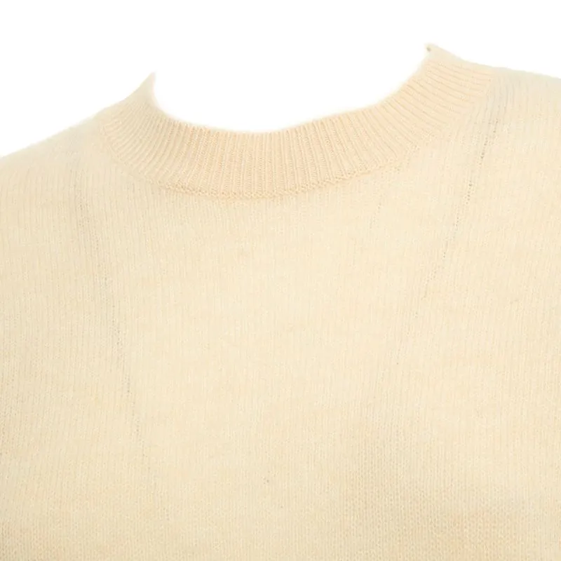 Maglione beige in lana e alpaca 
