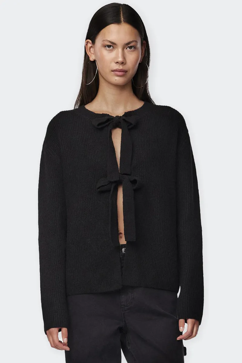 MAGLIONE REVERSIBILE A FIOCCO NERO