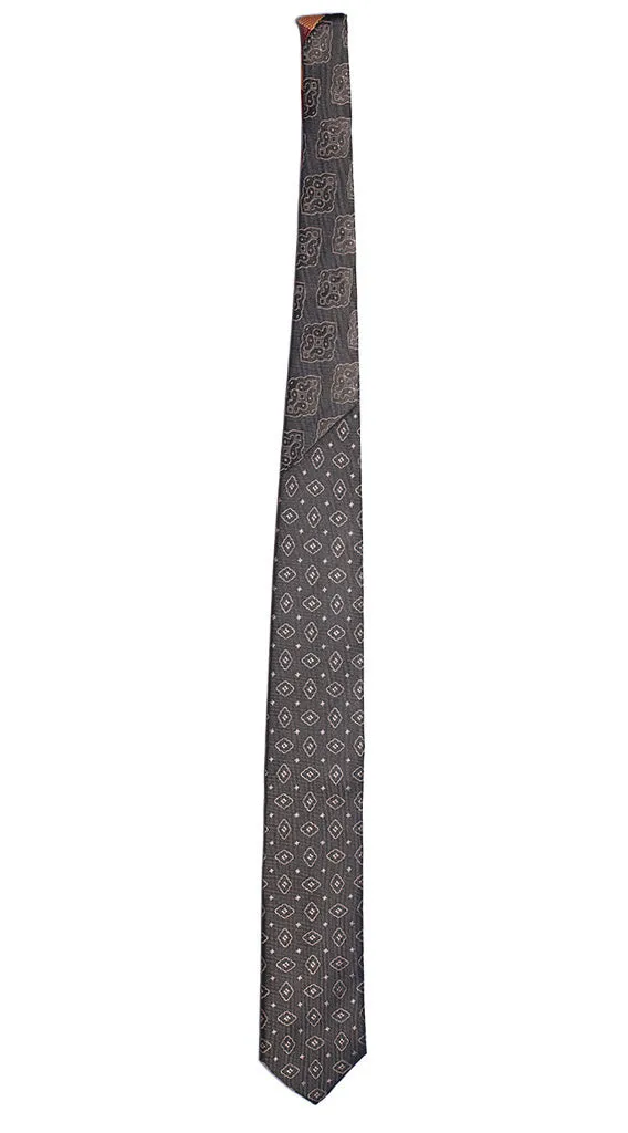 Man Olive-Green Tie Beige Pattern Contrast Knot Olive-Green Beige Pattern N1251