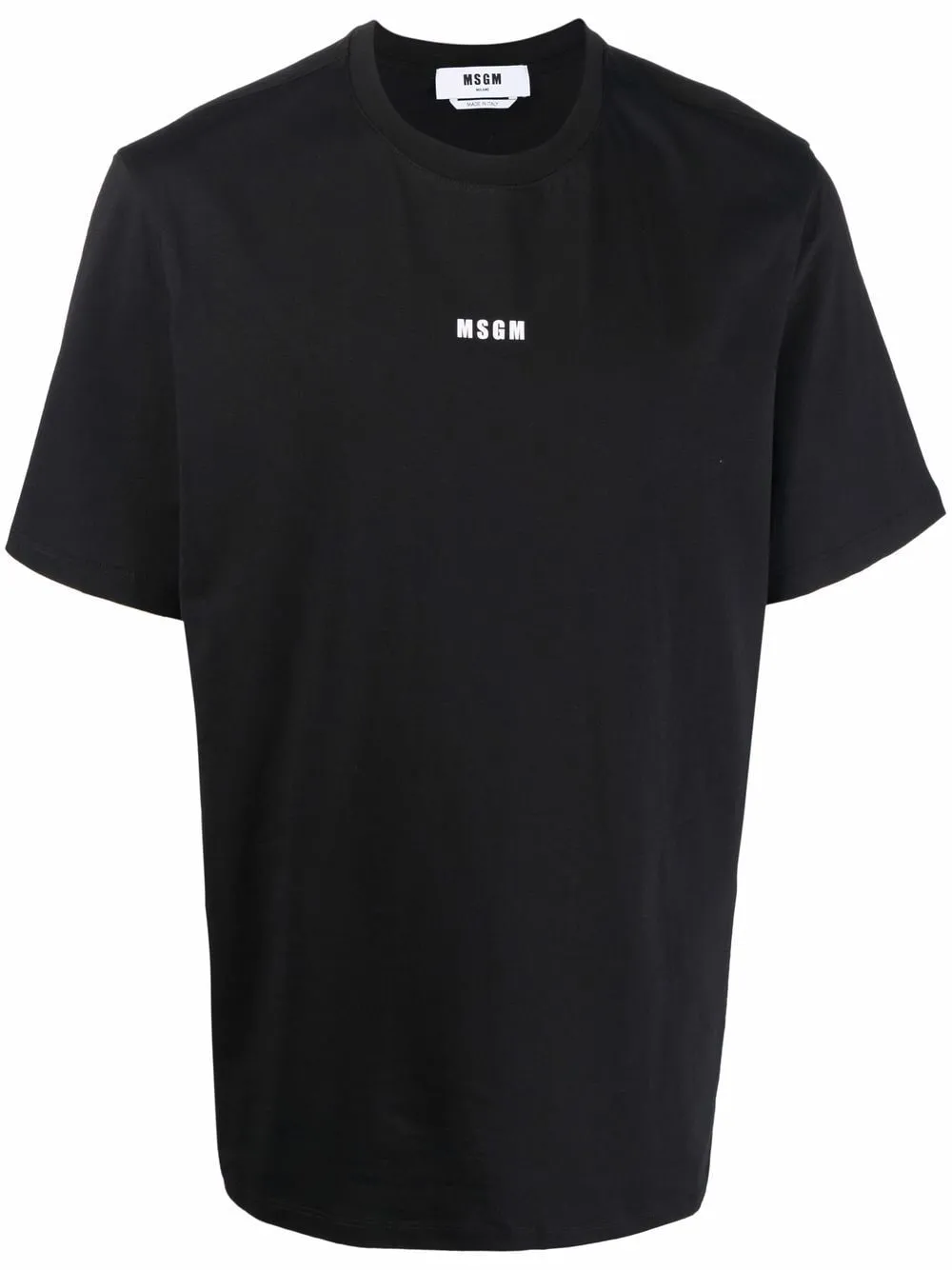 Msgm T-shirt Nero Uomo Stampa Micro Logo