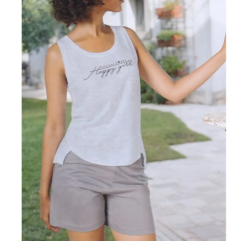 pigiama da donna spalla larga e pantaloncino 3111 negroni jadea 