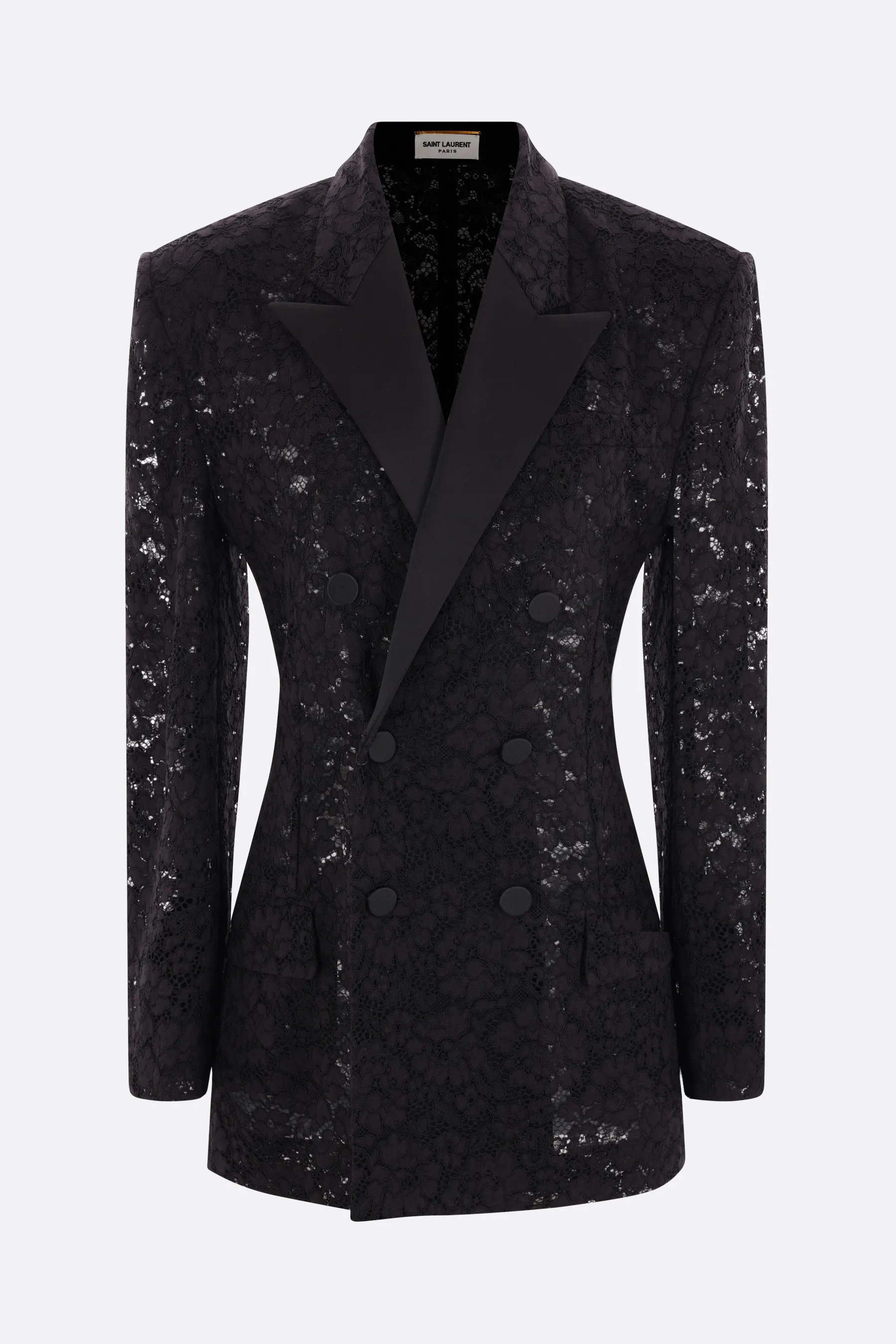  SAINT LAURENT giacca smoking in pizzo guipure 