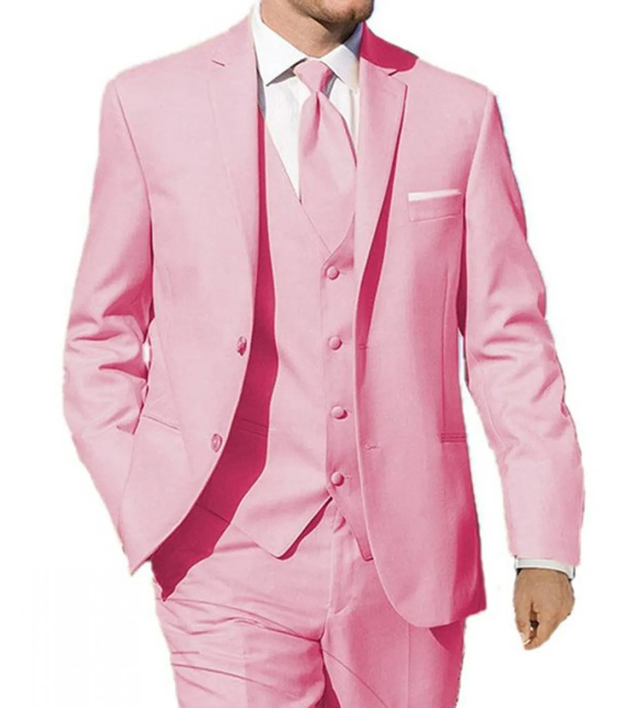 Smoking da sposa rosa per lo sposo Gli uomini indossano 3 pezzi Cena da uomo Abiti da uomo Stile classico Giacca da uomo con pan