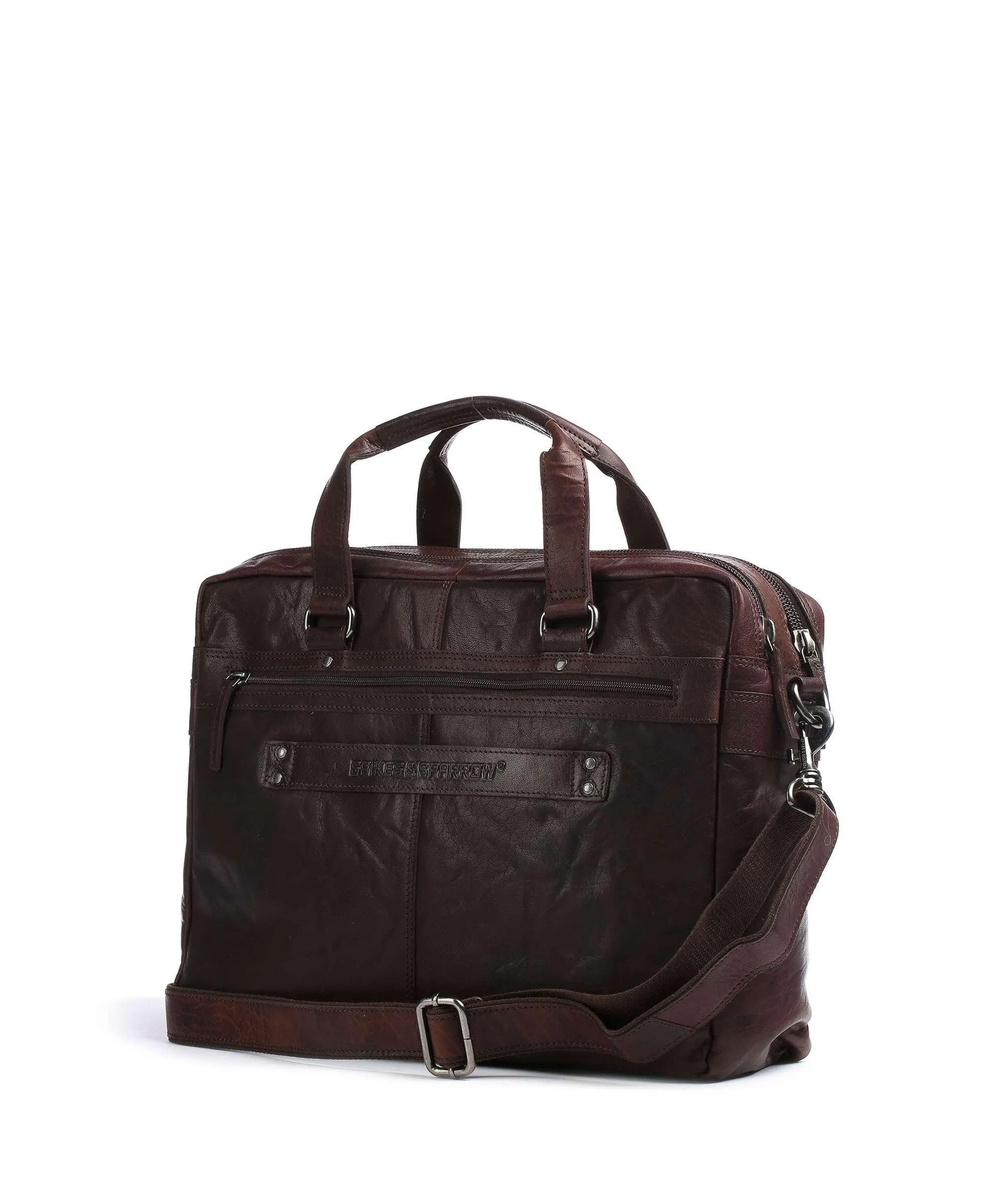  Spikes & Sparrow Bronco Cartella 16″ pelle granulata marrone scuro  