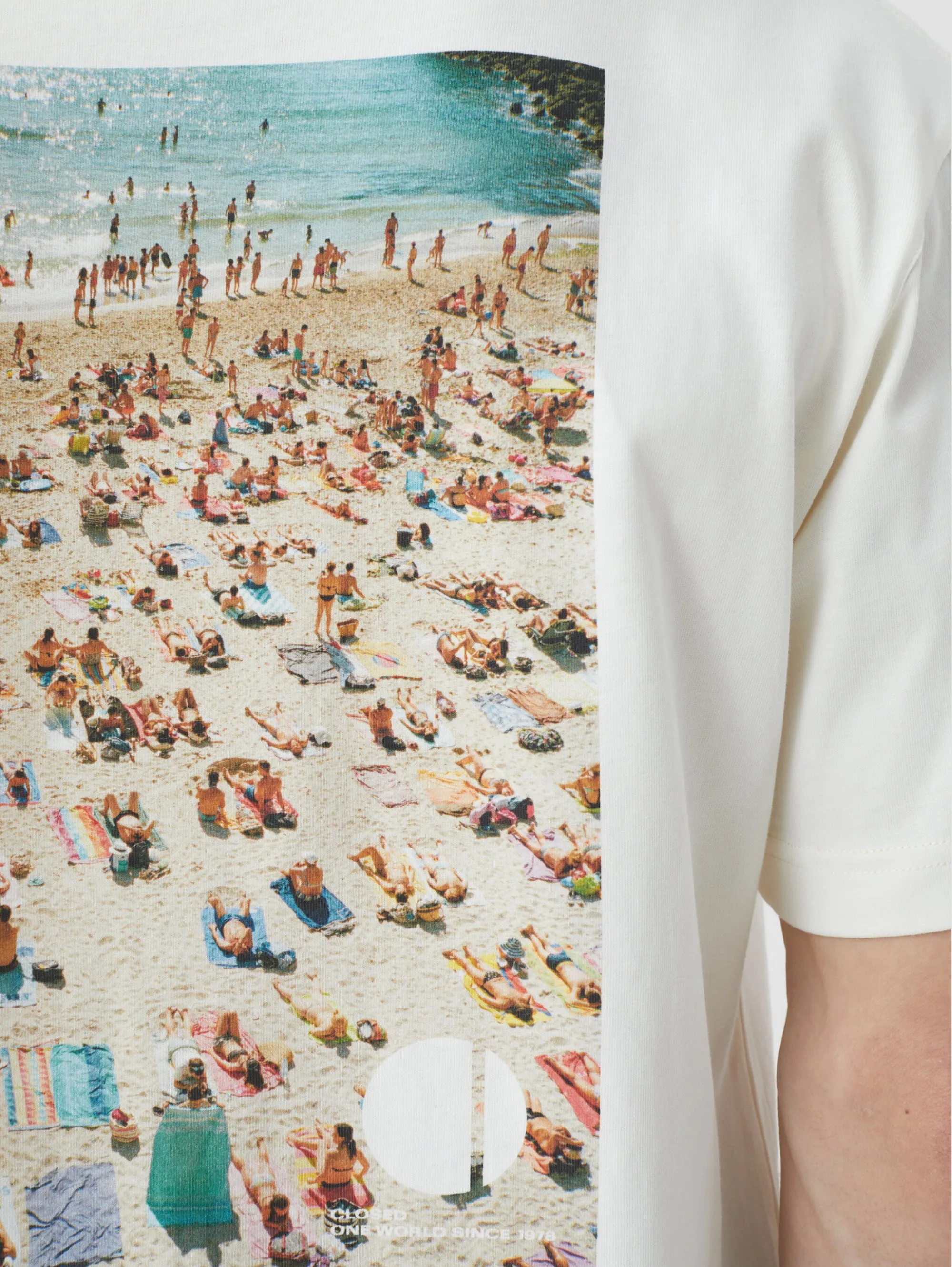 T-shirt con Stampa Posteriore Avorio