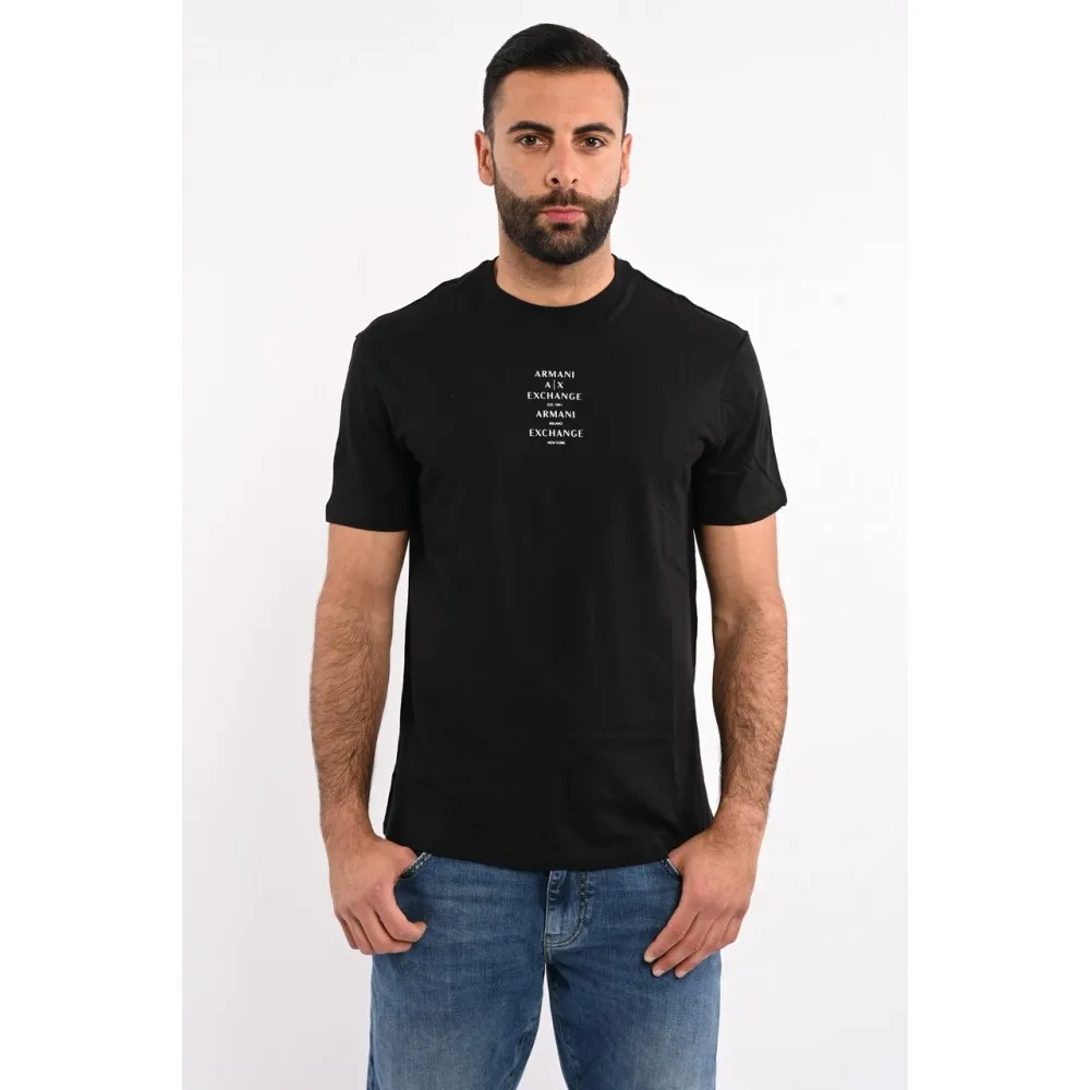 T-shirt girocollo di lino e cotone Armani exchange