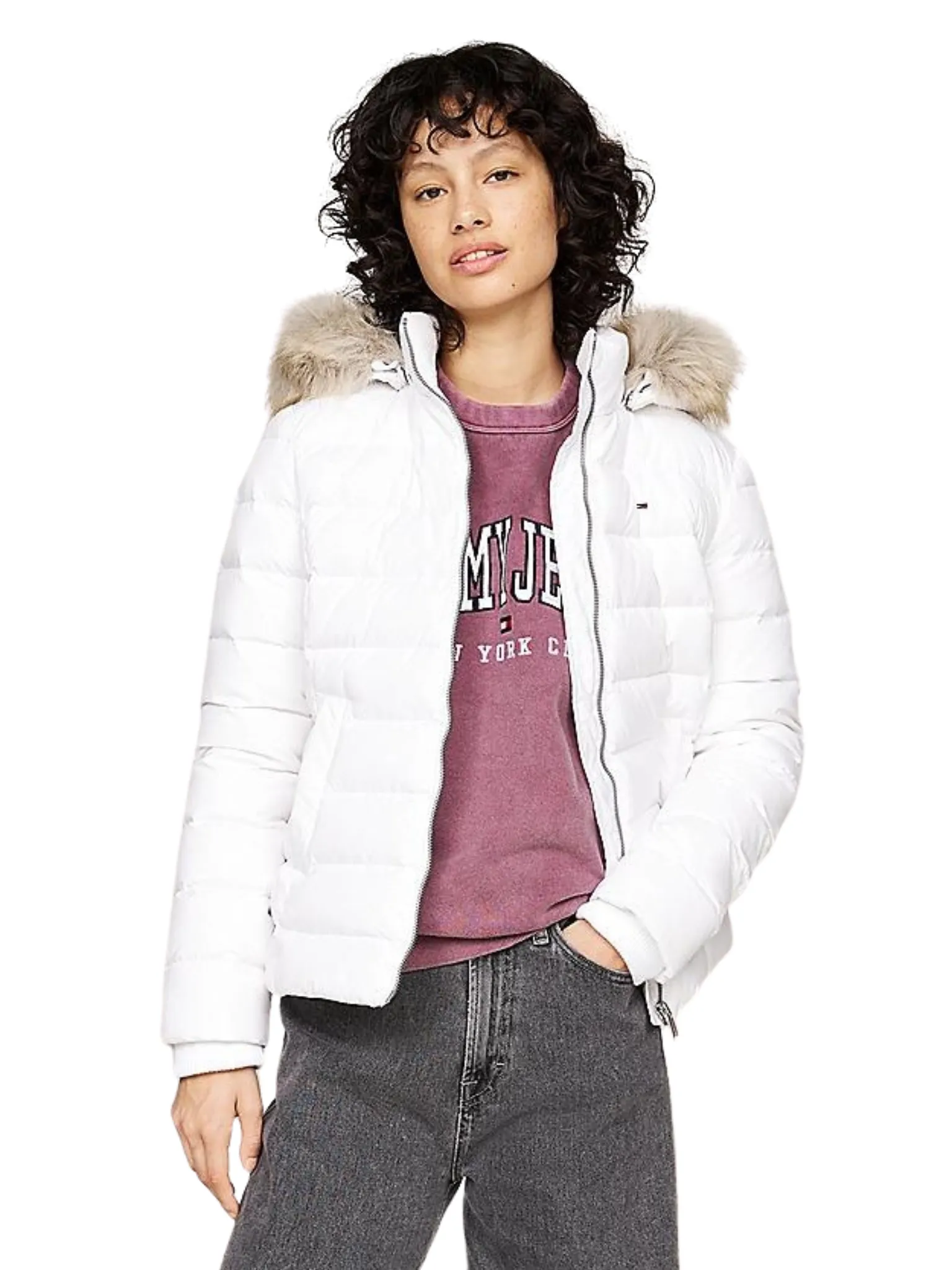 tommy hilfiger piumino con pelliccia