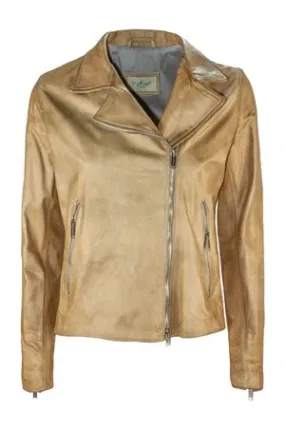 VOLFAGLI Abbigliamento,Giubbotti Giacca Regina in pelle beige 